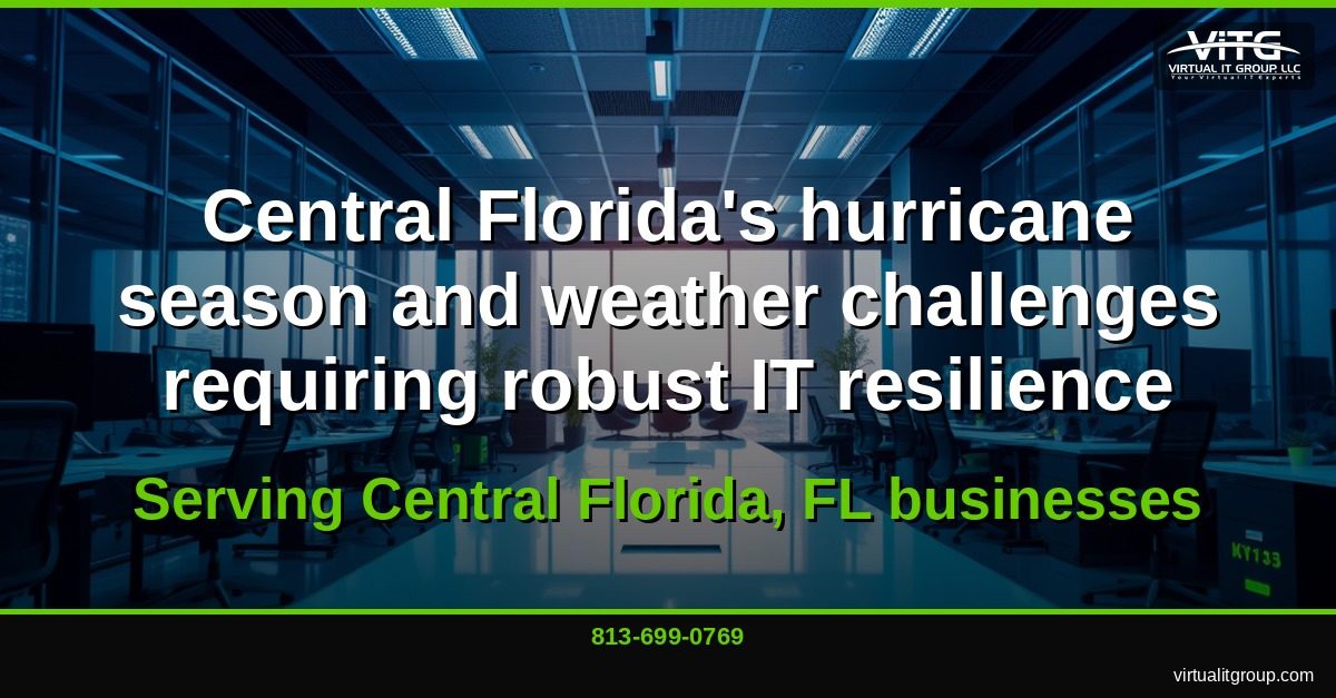IT team reviewing predictive maintenance alerts and planning proactive system maintenance in Central Florida office